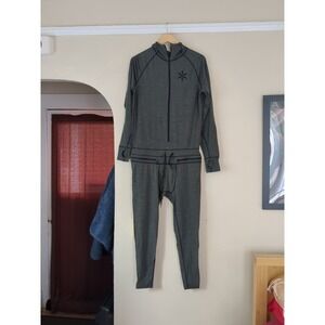 Airblaster Ninja Suit Merino Wool Hooded Ski Baselayer Blend Medium Dark Gray
